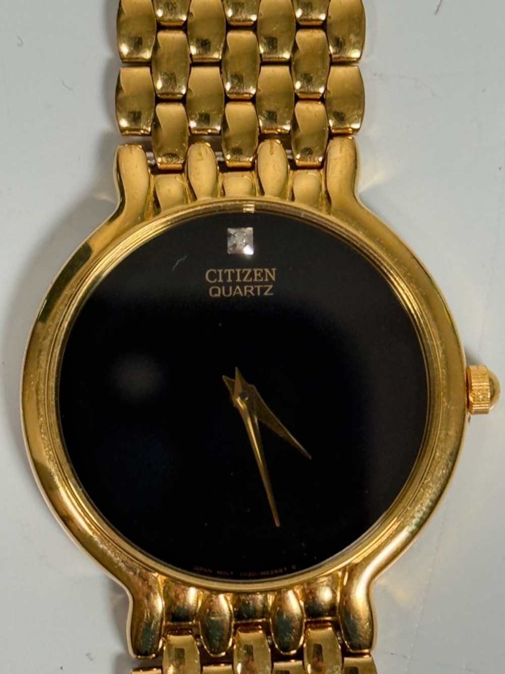 Vintage Citizen Quartz Gold Tone Black Dial Watch